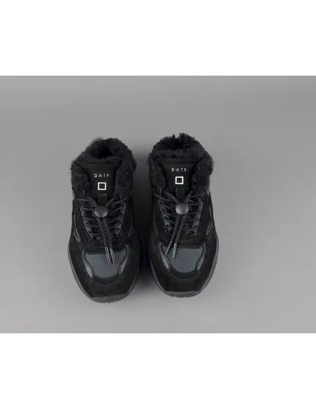 D.A.T.E. /// Fuga Sneakers Sabot Donna Camoscio E Tela Nero Prezzo 220,00
