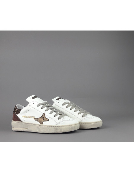 Ama Brand /// Sneakers Donna Slam Pelle Bianco Spoiler Glitter Prezzo 199,00