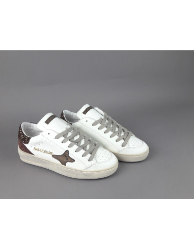 Ama Brand /// Sneakers Donna Slam Pelle Bianco Spoiler Glitter Prezzo 199,00