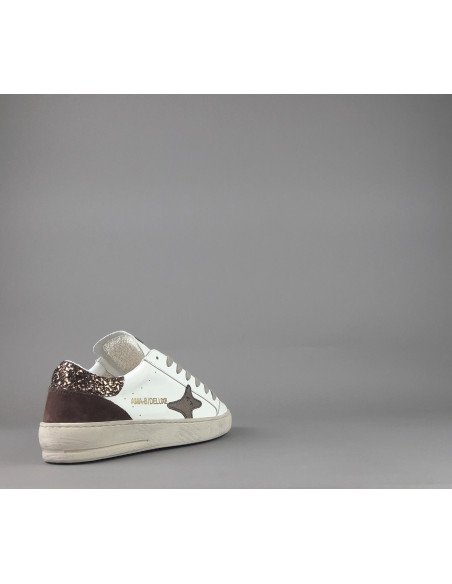 Ama Brand /// Sneakers Donna Slam Pelle Bianco Spoiler Glitter Prezzo 199,00