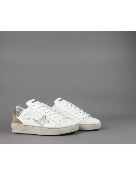 Ama Brand /// Sneakers Donna Slam Pelle Bianco Spoiler Glitter Prezzo 199,00