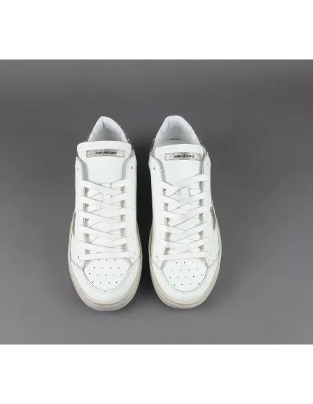 Ama Brand /// Sneakers Donna Slam Pelle Bianco Spoiler Glitter Prezzo 199,00