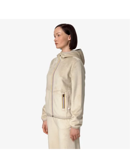 K-Way /// Giacca Felpa Donna Lily Velour Polar Double Beige Opaco Prezzo 165,00