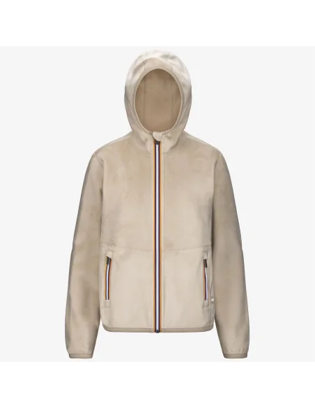 K-Way /// Giacca Felpa Donna Lily Velour Polar Double Beige Opaco Prezzo 165,00