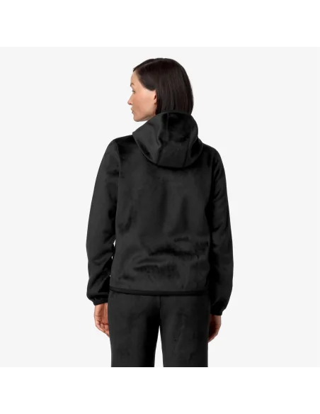 K-Way /// Giacca Felpa Donna Lily Velour Polar Double Nero Prezzo 165,00