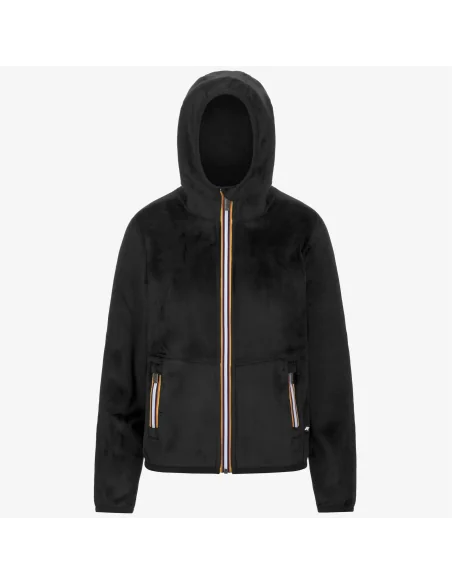 K-Way /// Giacca Felpa Donna Lily Velour Polar Double Nero Prezzo 165,00
