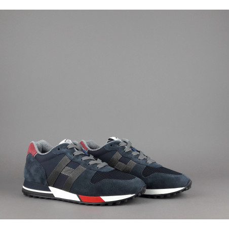 Hogan Sneakers H383 Uomo Camoscio Tela Blu Scuro Rosso Prezzo 290,00