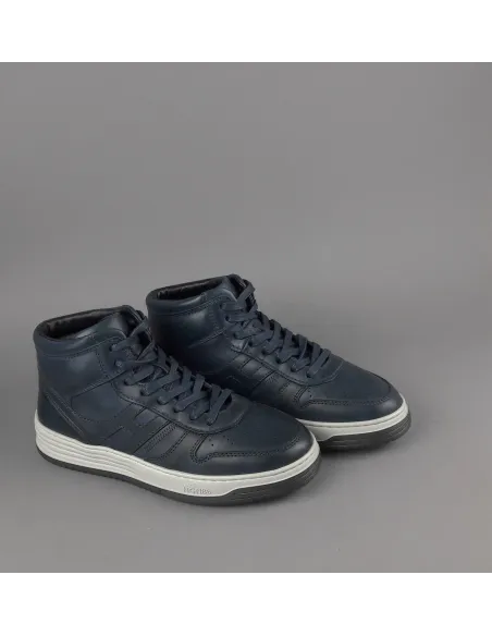 Hogan /// Sneakers Basket Uomo H630 Pelle Blu Scuro H Lunga Prezzo 450,00