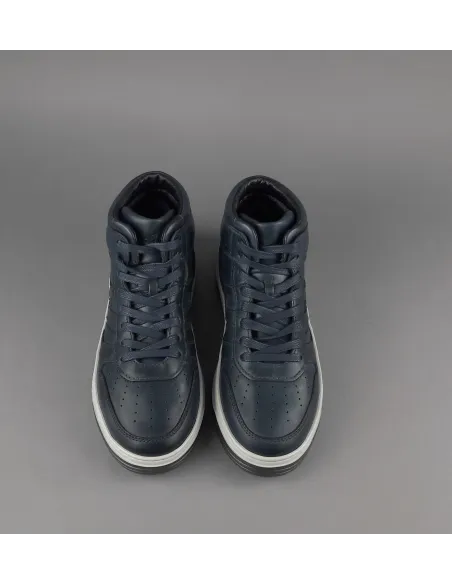 Hogan /// Sneakers Basket Uomo H630 Pelle Blu Scuro H Lunga Prezzo 450,00