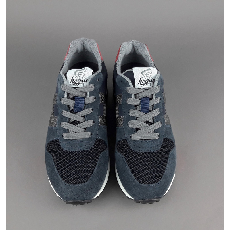 Hogan Sneakers H383 Uomo Camoscio Tela Blu Scuro Rosso Prezzo 290,00