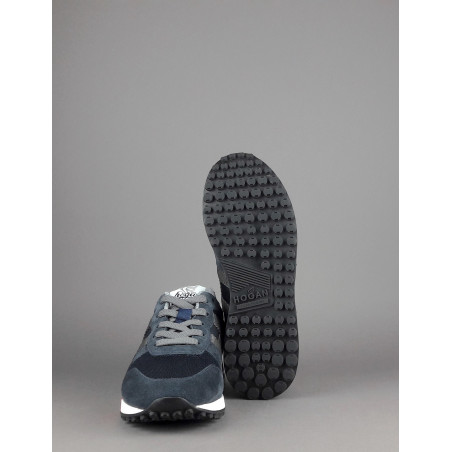 Hogan Sneakers H383 Uomo Camoscio Tela Blu Scuro Rosso Prezzo 290,00