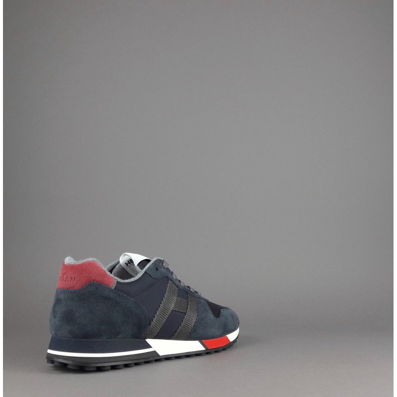 Hogan Sneakers H383 Uomo Camoscio Tela Blu Scuro Rosso Prezzo 290,00