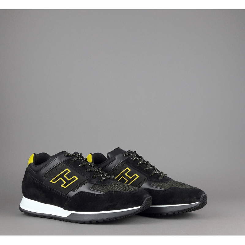 Hogan Sneakers H321 Uomo Camoscio Tela Nero Prezzo 350,00