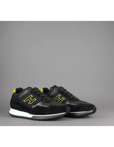Hogan Sneakers H321 Uomo Camoscio Tela Nero Prezzo 350,00