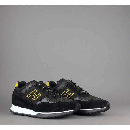 Hogan Sneakers H321 Uomo Camoscio Tela Nero Prezzo 350,00