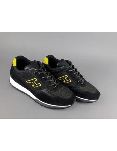 Hogan Sneakers H321 Uomo Camoscio Tela Nero Prezzo 350,00