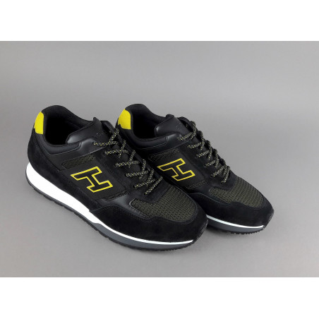 Hogan Sneakers H321 Uomo Camoscio Tela Nero Prezzo 350,00