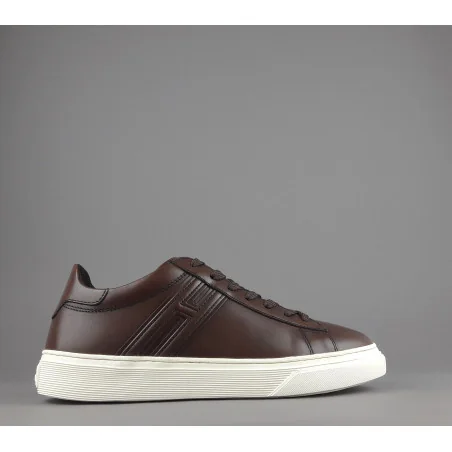 Hogan /// Sneakers H365 Uomo Pelle Marrone Scuro H Canaletto Prezzo 320,00