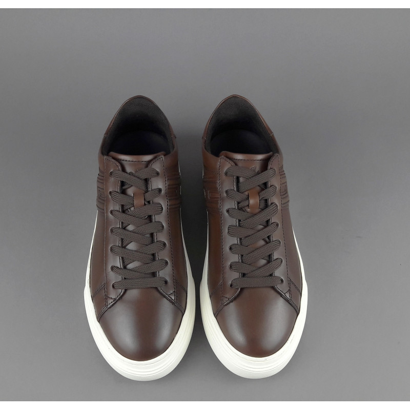 Hogan /// Sneakers H365 Uomo Pelle Marrone Scuro H Canaletto Prezzo 320,00