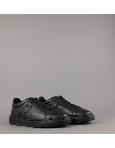 Hogan /// Sneakers H365 Uomo Pelle Nappa Nero H Canaletto Prezzo 320,00