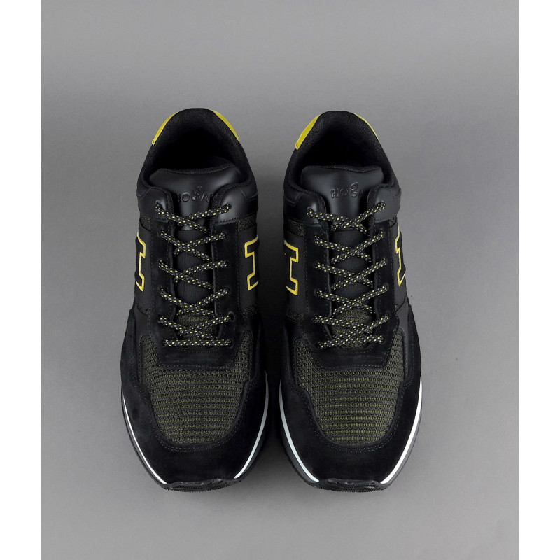Hogan Sneakers H321 Uomo Camoscio Tela Nero Prezzo 350,00