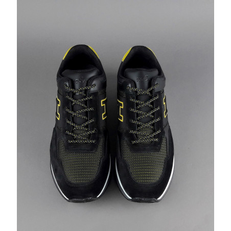 Hogan Sneakers H321 Uomo Camoscio Tela Nero Prezzo 350,00