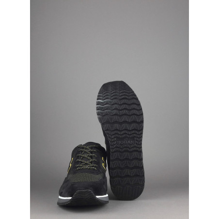 Hogan Sneakers H321 Uomo Camoscio Tela Nero Prezzo 350,00