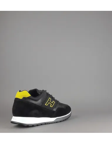 Hogan Sneakers H321 Uomo Camoscio Tela Nero Prezzo 350,00