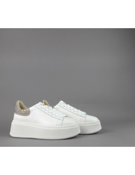 ASH /// Sneakers Donna Moby Pelle Bianco Spoiler Strass Prezzo 240,00