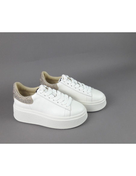 ASH /// Sneakers Donna Moby Pelle Bianco Spoiler Strass Prezzo 240,00