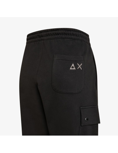Sun 68 /// Pantalone Felpa Cargo Uomo Cotone Nero Prezzo 99,00