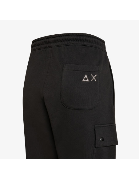 Sun 68 /// Pantalone Felpa Cargo Uomo Cotone Nero Prezzo 99,00