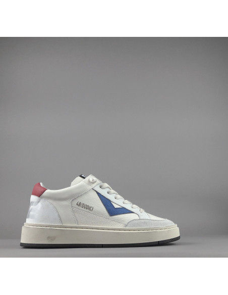 4B12 /// Sneakers Kyle Uomo Pelle Bianco Spoiler Rosso Prezzo 209,00