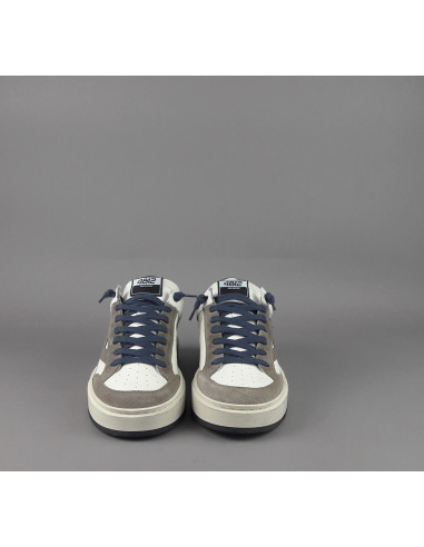 4B12 /// Sneakers Kyle Uomo Pelle Bianco Talpa Scuro Spoiler Talpa Prezzo 209,00