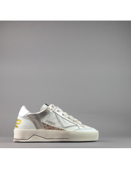 4B12 /// Sneakers Kyle Donna Pelle Bianco Spoiler Pelle Bianco Prezzo 229,00