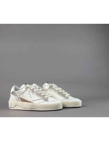 4B12 /// Sneakers Kyle Donna Pelle Bianco Spoiler Pelle Bianco Prezzo 229,00