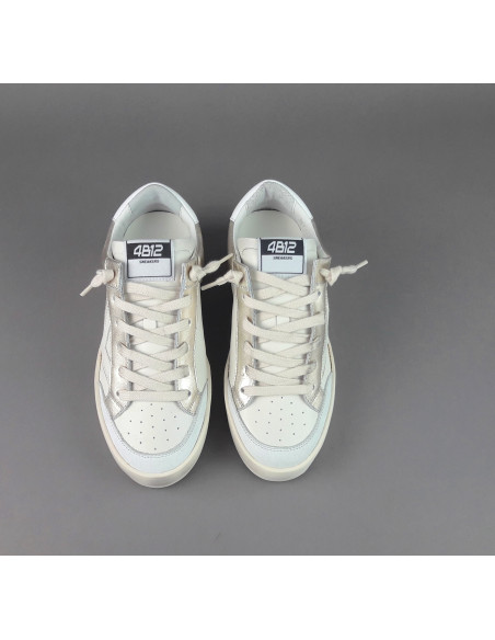 4B12 /// Sneakers Kyle Donna Pelle Bianco Spoiler Pelle Bianco Prezzo 229,00