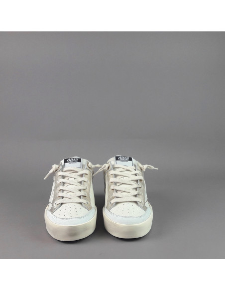 4B12 /// Sneakers Kyle Donna Pelle Bianco Spoiler Pelle Bianco Prezzo 229,00