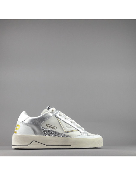 4B12 /// Sneakers Kyle Donna Pelle Bianco Spoiler Pelle Bianco Prezzo 229,00