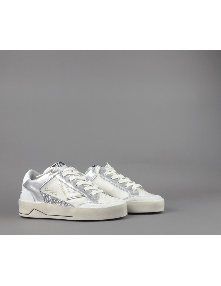 4B12 /// Sneakers Kyle Donna Pelle Bianco Spoiler Pelle Bianco Prezzo 229,00