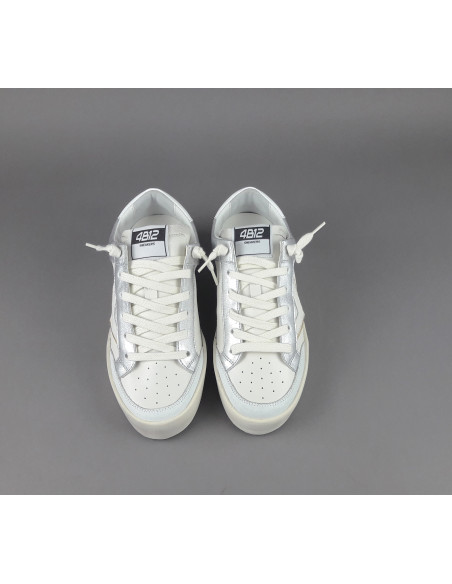 4B12 /// Sneakers Kyle Donna Pelle Bianco Spoiler Pelle Bianco Prezzo 229,00