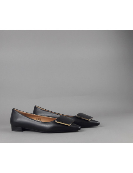 Frau /// Ballerina A Punta Donna Pelle Nero Prezzo 165,00