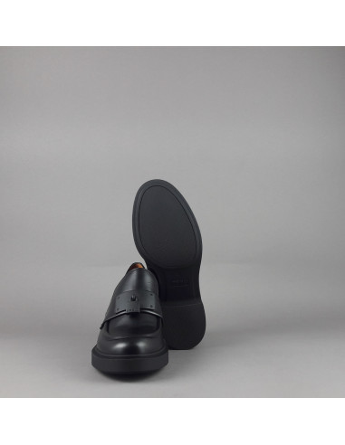 Frau /// Mocassino Donna Con Tacco Pelle Nero Prezzo 179,00