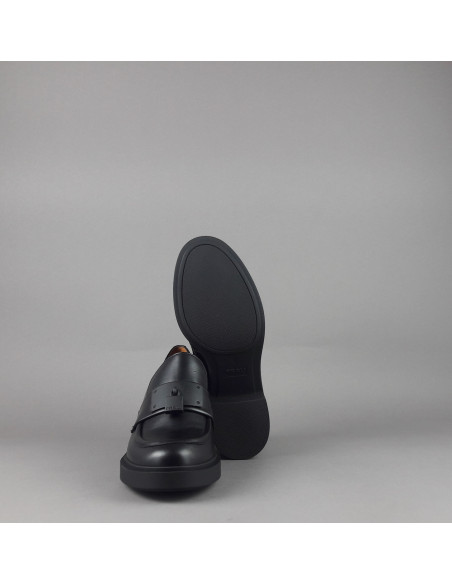 Frau /// Mocassino Donna Con Tacco Pelle Nero Prezzo 179,00