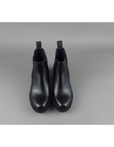 Frau /// Tronchetto Donna Pelle Nero Elastici Laterali Prezzo 139,00