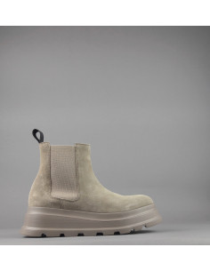 Frau /// Tronchetto Donna Camoscio Beige Opaco Elastici Laterali Prezzo 139,00