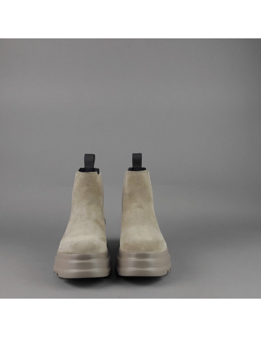 Frau /// Tronchetto Donna Camoscio Beige Opaco Elastici Laterali Prezzo 139,00