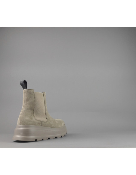 Frau /// Tronchetto Donna Camoscio Beige Opaco Elastici Laterali Prezzo 139,00