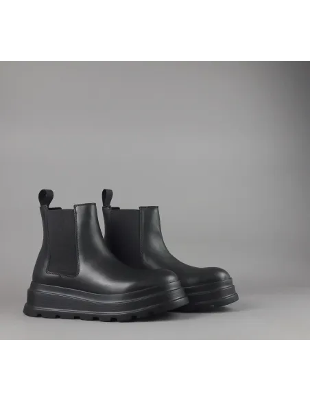 Frau /// Tronchetto Donna Pelle Nero Elastici Laterali Prezzo 139,00
