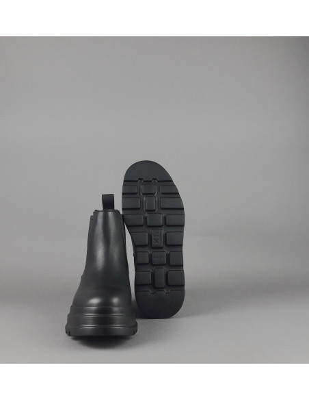 Frau /// Tronchetto Donna Pelle Nero Elastici Laterali Prezzo 139,00